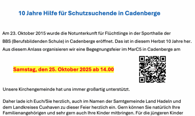 Cadenbergehilft 10 Jahre